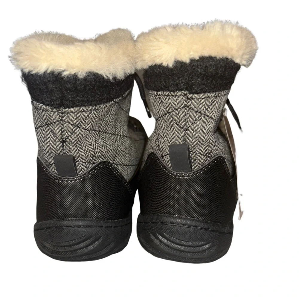 Jambu Jane Boot Quilted Herringbone Bootie Faux Fur Lined Women's Size 10
